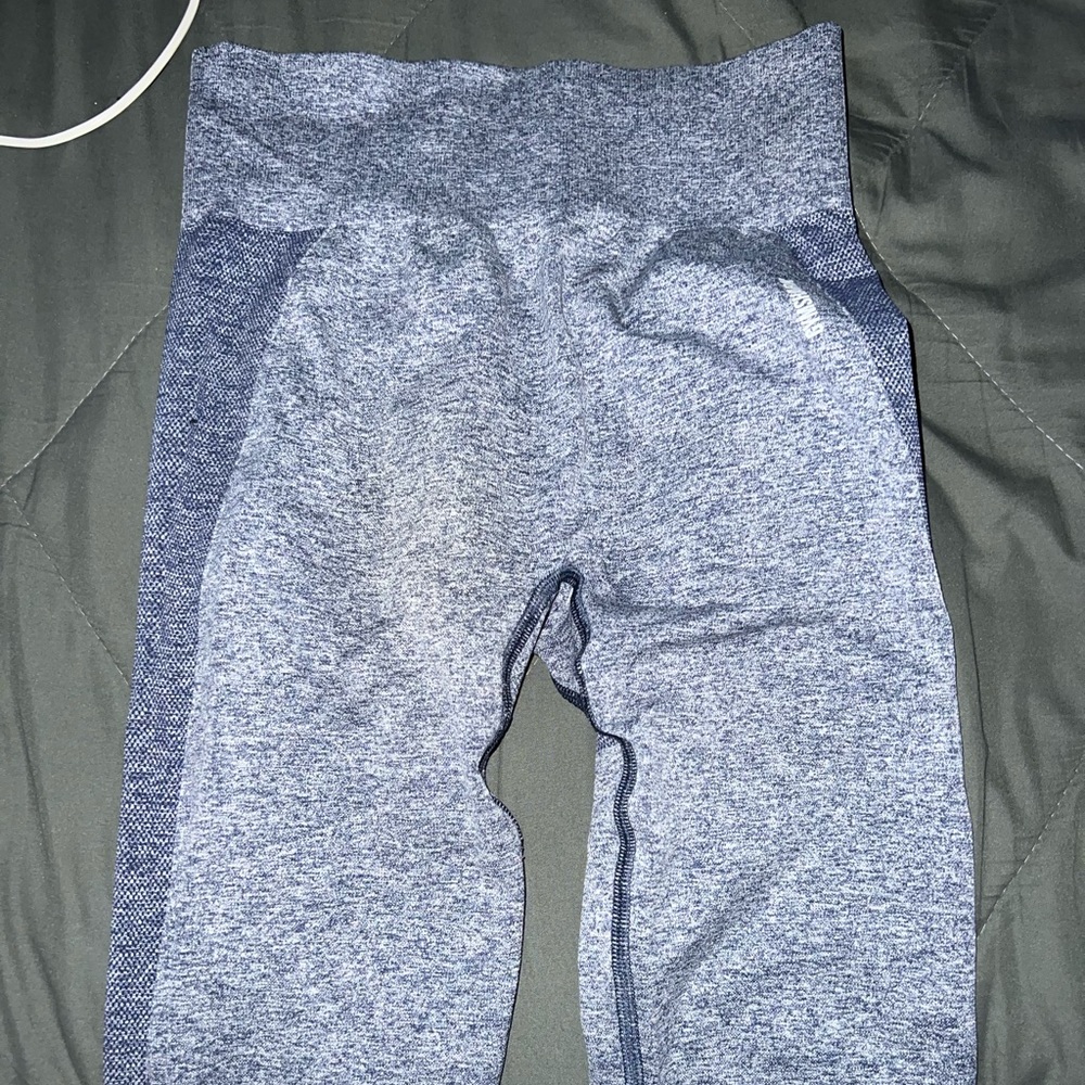 Gymshark Flex High Waisted Leggings - Navy Marl/Light Grey